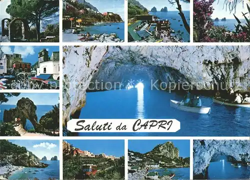 Capri Teilansichten Felseninsel Blaue Grotte Kat. Golfo di Napoli