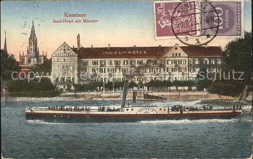 Konstanz Bodensee Inselhotel mit Muenster Kat. Konstanz