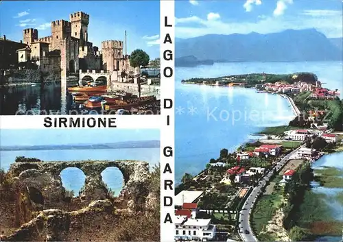 Sirmione Fliegeraufnahme Hafen Ruine / Italien /Italien
