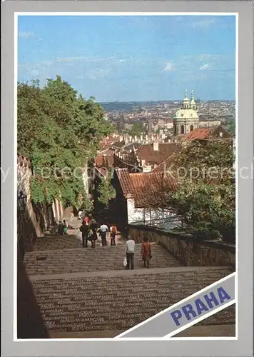 Praha Prahy Prague Treppe zum Schloss  Kat. Praha