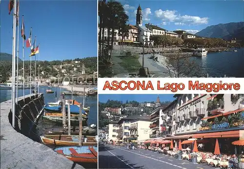 Ascona TI Porto e collina San Michele Kat. Ascona