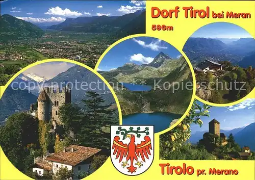 Dorf Tirol Etschtal Brunnenburg Spronser Seen Hochmuter Schloss Tirol Kat. Tirolo