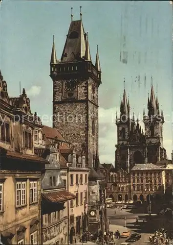 Praha Prahy Prague Altstadt mit Teinkirche Horologium Kat. Praha