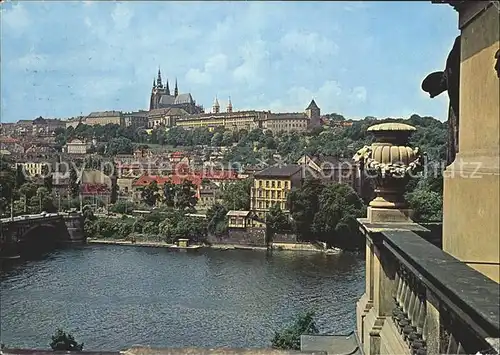 Praha Prahy Prague Moldau mit Burg Kat. Praha