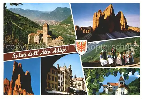 Suedtirol Alt Aldige Tracht Burg Kat. Italien