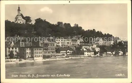 Steyr Enns Oberoesterreich Ennspartie mit Taborkirche Kat. Steyr