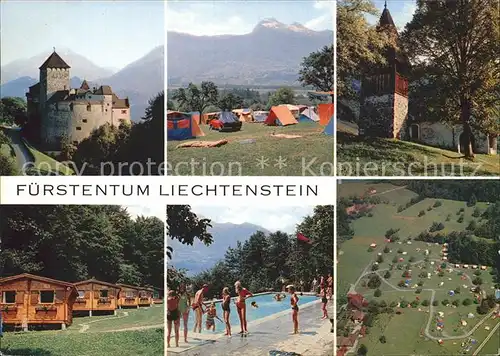 Liechtenstein  Fuerstentum Schloss Vaduz Camping Mittagspitze Triesen  Kat. Liechtenstein