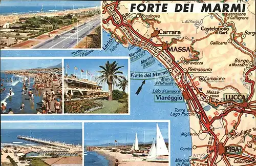 Forte dei Marmi Strand Anlegestelle Segelboot  Kat. Italien