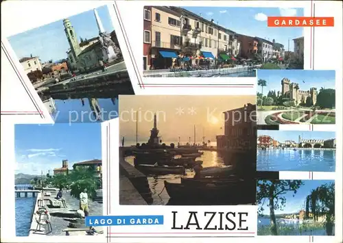 Lazise Lago di Garda Hafen Park Burg  Kat. Lazise