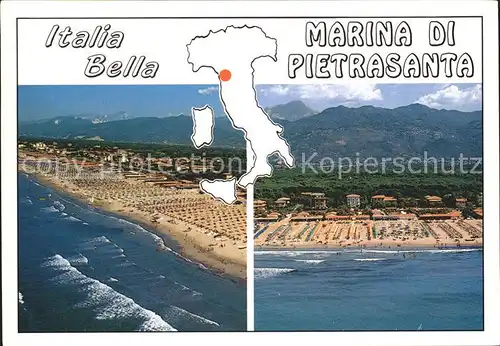 Marina di Pietrasanta Fliegeraufnahme Strand Kat. Lucca