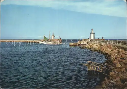 Skagen Hafeneinfahrt mit Leuchtturm Kat. Daenemark