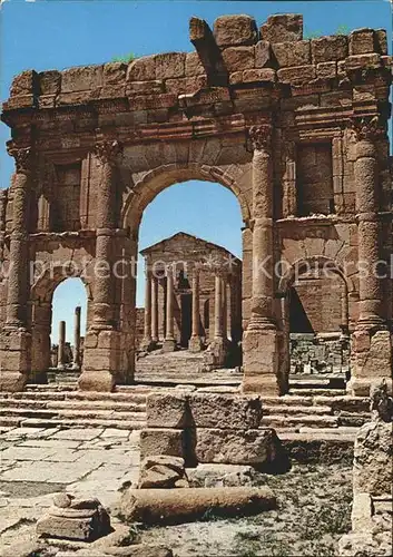 Sbeitla Roemischer Tempel und Forum Kat. Tunesien
