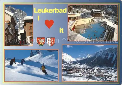 Leukerbad Panorama Skipiste Schwimmbad Kat. Loeche les Bains