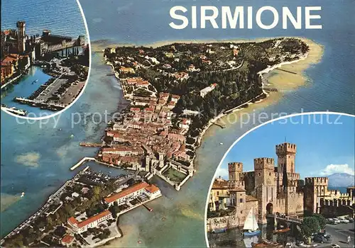 Sirmione Fliegeraufnahme Teilansicht Hafen / Italien /Italien