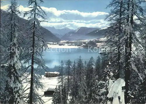 Davosersee mit Davos und Tinzenhorn Kat. Davos