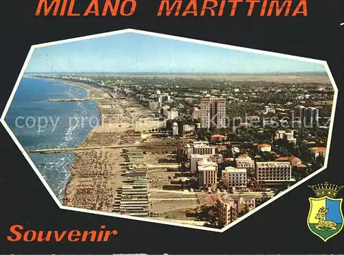 Milano Marittima Fliegeraufnahme mit Strand Kat. Cervia