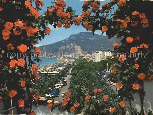 Finale Ligure Strand und Palmenallee / Italien /Italien