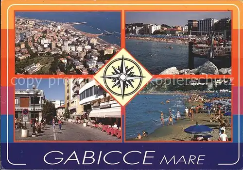 Gabicce Mare Strand Fliegeraufnahme Strassenpartie Kat. Italien