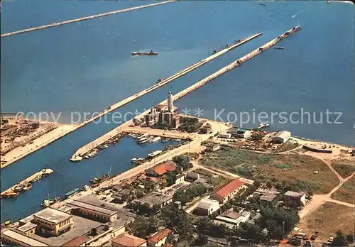 Marina di Ravenna Dock und Kanalhafen Fliegeraufnahme Kat. Italien