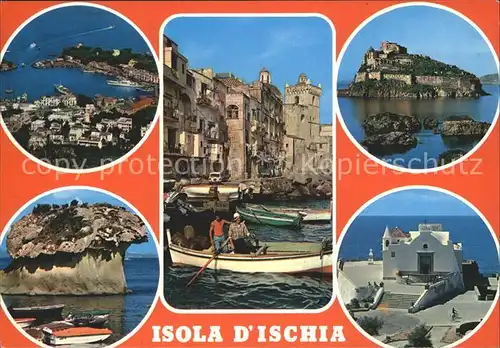 Isola d Ischia Teilansichten Insel Hafen Fischerboot Kat. Golfo di Napoli