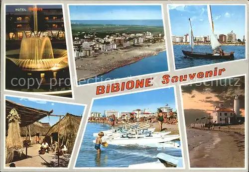 Bibione Teilansichten Springbrunnen Strand Segelboot Leuchtturm