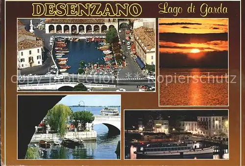 Desenzano Lago di Garda Hafen Ausflugsdampfer Sonnenuntergang Kat. Desenzano del Garda