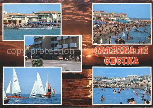Marina di Cecina Strand Segelregatta Abendstimmung am Meer