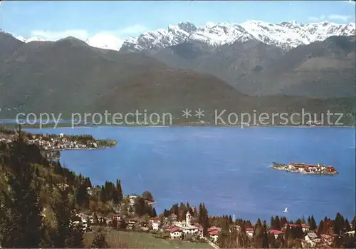 Baveno ed Isola Pescatori Insel der Fischer Alpenpanorama Kat. Lago Maggiore