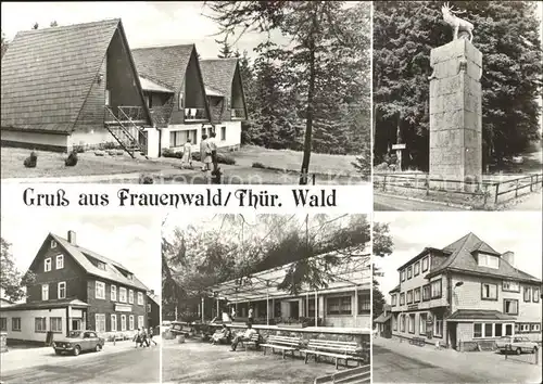 Frauenwald Thueringen Finnhuetten Monument HO Gaststaette Waldfrieden Cafe FDGB Erholungsheim Kat. Frauenwald