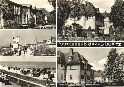 Graal-Mueritz Ostseebad Karl Marx Strasse Strand Promenade Sanatorium Assmann / Seeheilbad Graal-Mueritz /Bad Doberan LKR