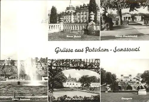 Potsdam Schloss Sanssouci Fontaene Neues Palais Charlottenhof Orangerie Neue Kammern Kat. Potsdam