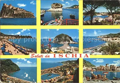 Ischia Teilansichten Insel Strand Kueste Kat. 