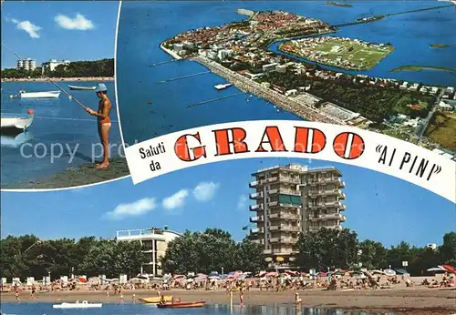 Grado Strand Hotels Fliegeraufnahme Kat. Italien