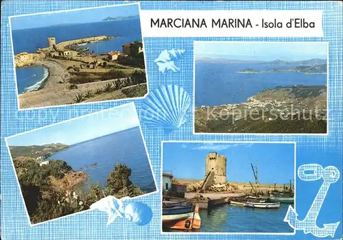 Marciana Marina Panorama Kueste Hafen Turm