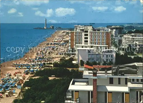 Lido di Jesolo Spiaggia e faro Strand Leuchtturm Kat. Italien