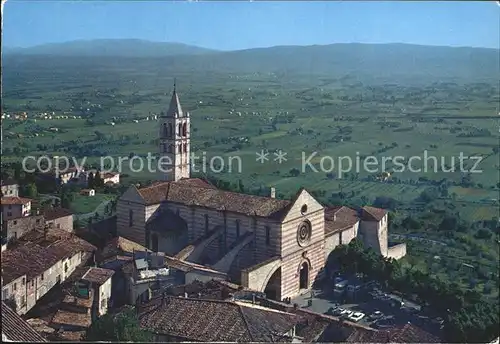 Assisi Umbria Basilica di Santa Chiara e la pianura umbra Kat. Assisi