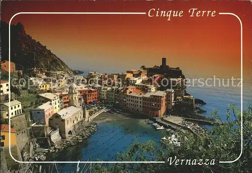 Vernazza Panorama Hafen Cinque Terre Kat. La Spezia