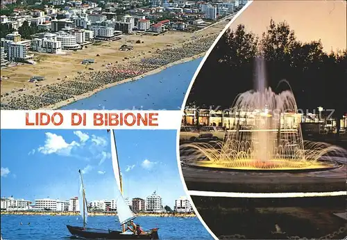 Lido di Bibione Strand Fliegeraufnahme Springbrunnen Segelboot