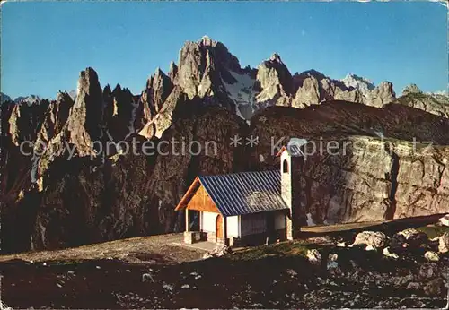 Dolomiten Kapelle bei den Drei Zinnen Cadini di Misurina Kat. Italien