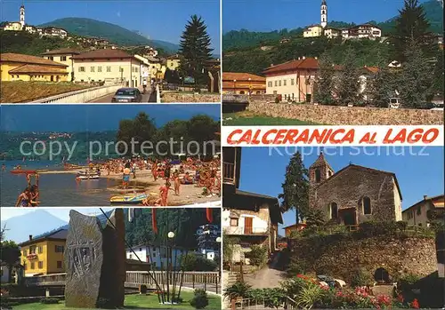 Calceranica al Lago Teilansichten Kirche Strand Gedenkstein Kat. Calceranica al Lago