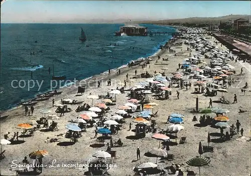 Senigallia Spiaggia Strand Seebruecke Kat. Italien