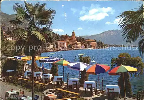 Gardone Riviera Lago di Garda Uferpromenade Gaststaette Restaurant Gardasee Kat. Italien