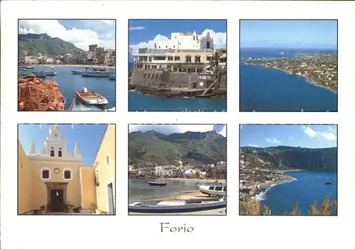 Forio d Ischia Alcuni scorci caratteristici Hafen Kirche Fliegeraufnahme Kat. 