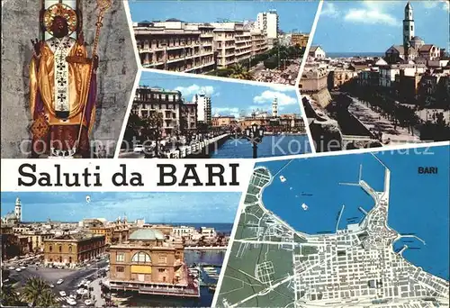 Bari Puglia Teilansichten Kirche Hafen Heiligenfigur Kat. Bari
