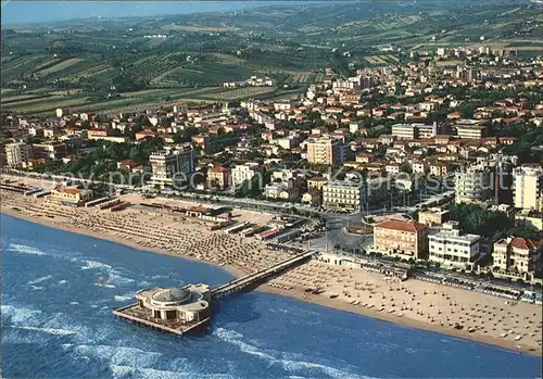 Senigallia Spiaggia Rotonda Strand Seebruecke Fliegeraufnahme Kat. Italien