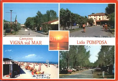 Lido di Pomposa Camping Vigna sul Mar Spiaggia Strand Sonnenuntergang Kat. Ferrara