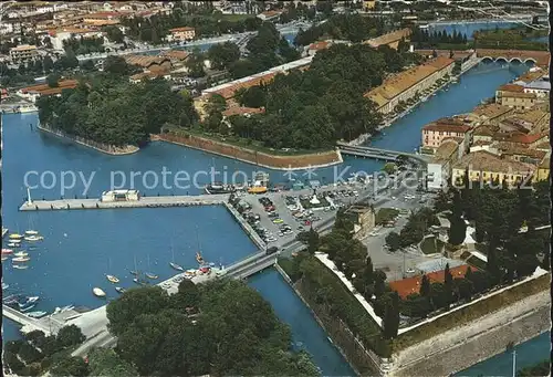 Peschiera Hafen Gardasee Fliegeraufnahme Kat. Lago di Garda Italien