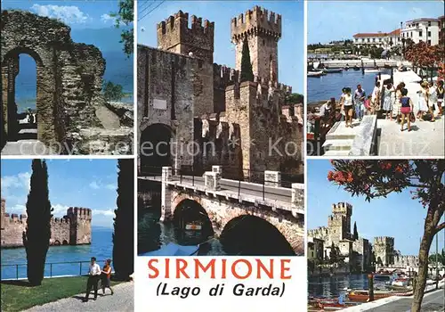 Sirmione Ruine Schloss Uferpromenade Gardasee / Italien /Italien