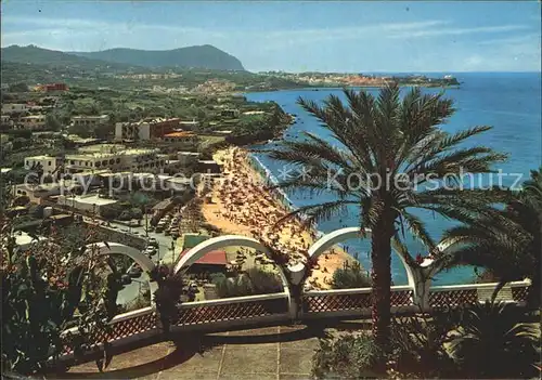 Forio d Ischia Spiaggia di San Francesco Strand Palmen Kat. 