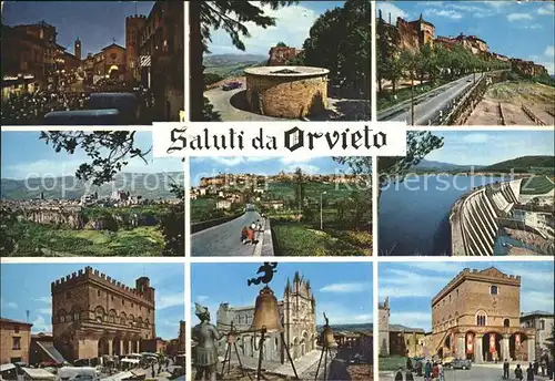 Orvieto Teilansichten Palast Kirche Stausee Sperrmauer Kat. Italien